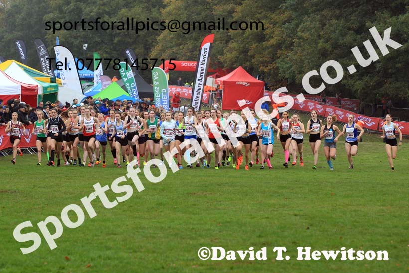Womens Under-17s, 2022 National Cross Country Relays, Berry Hill Park, Mansfield.  Photo: David T. Hewitson/Sports for All Pics